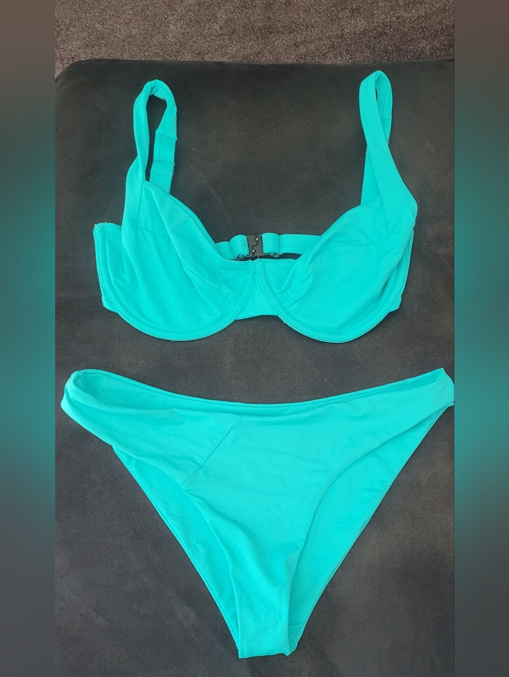 VETCHY.     Turquoise Underwire Bikini Set - Women Swim
